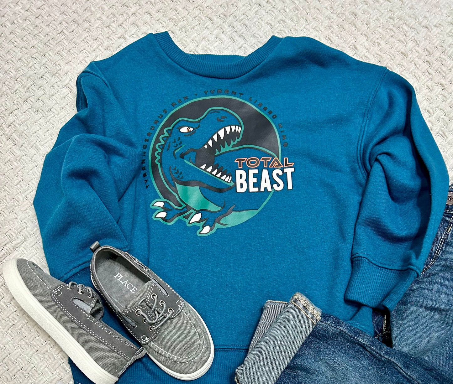Total Beast Dinosaur Graphic Soft Boys Sweatshirt
