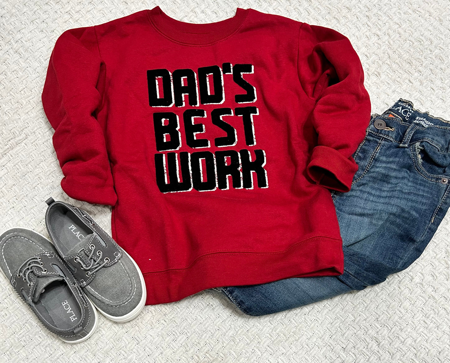 Dad's Best Work Graphic Soft Boys Sweatshirt