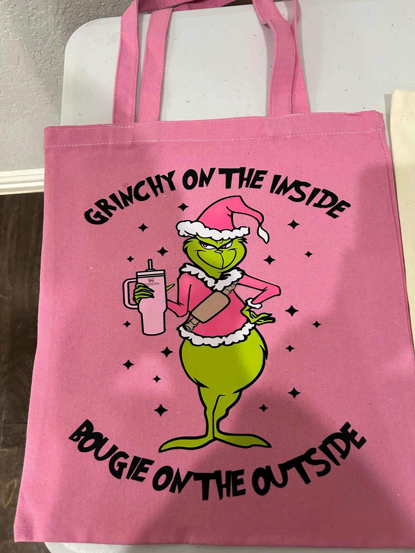 Grinchy on the Inside Bougie on the Outside Totes